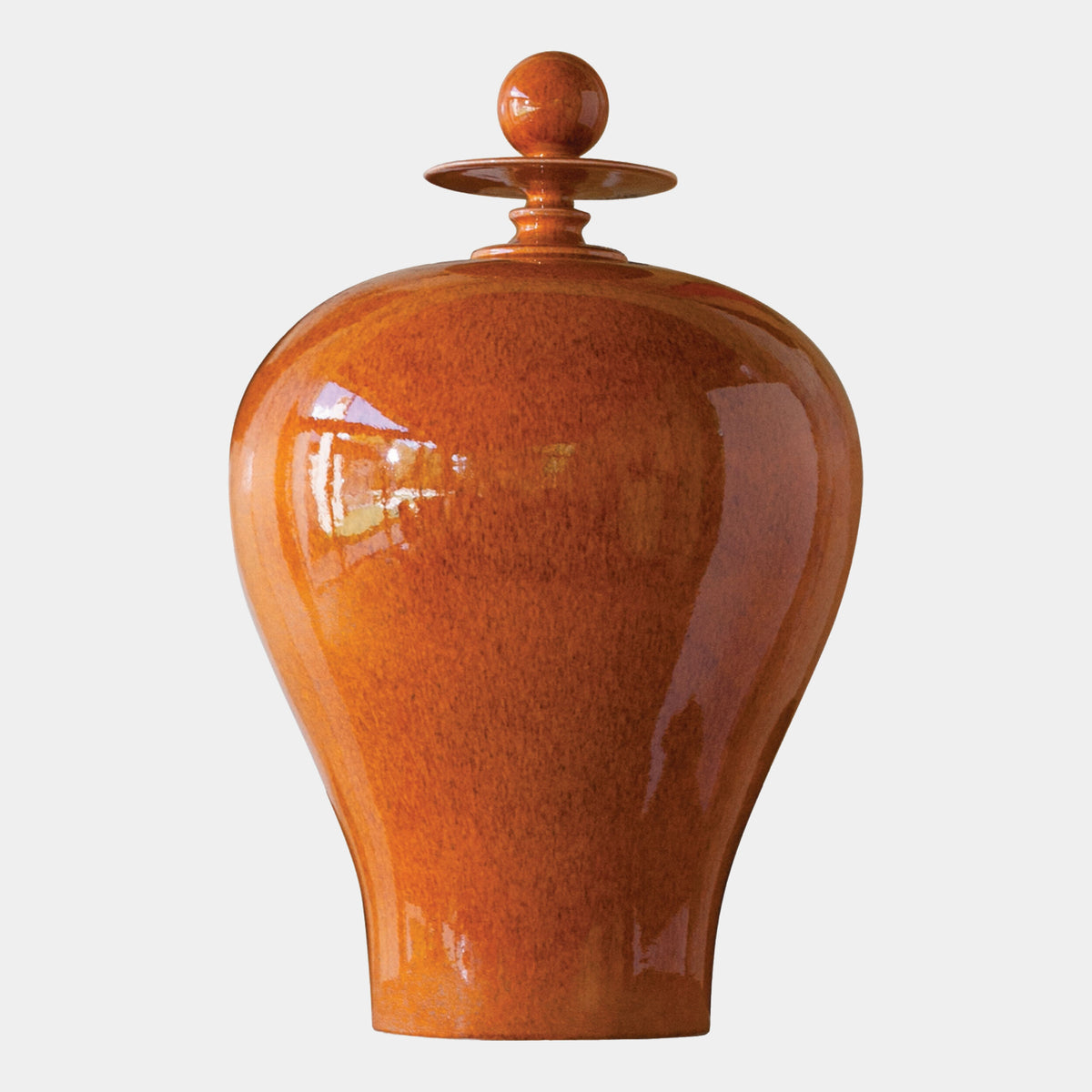 Happy Temple Jar-Orange-Tall