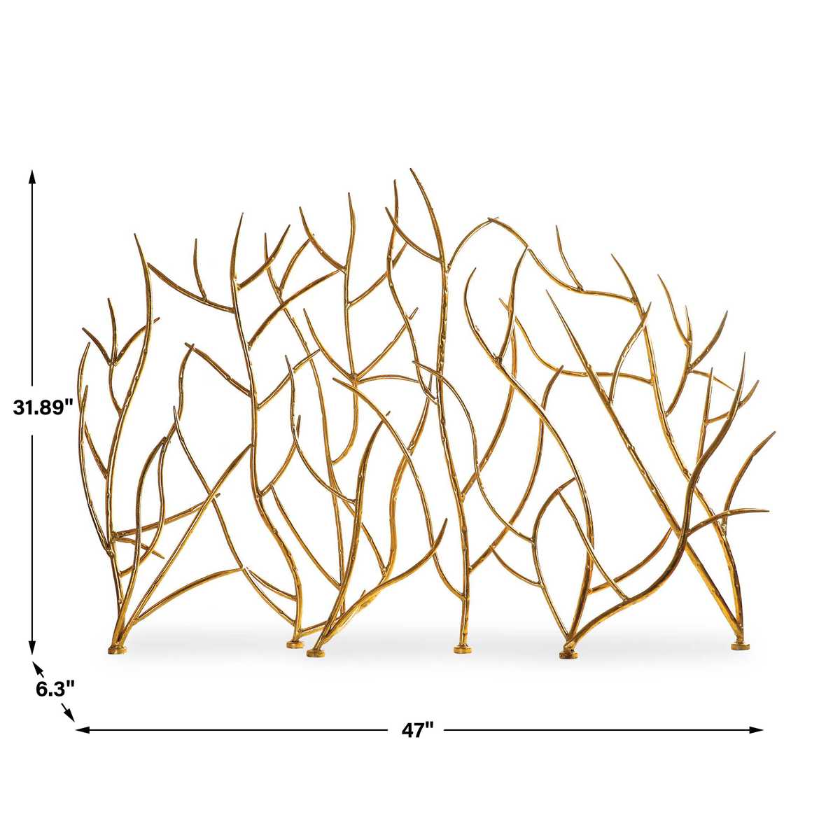 Gold Branches Decorative Fireplace Screen