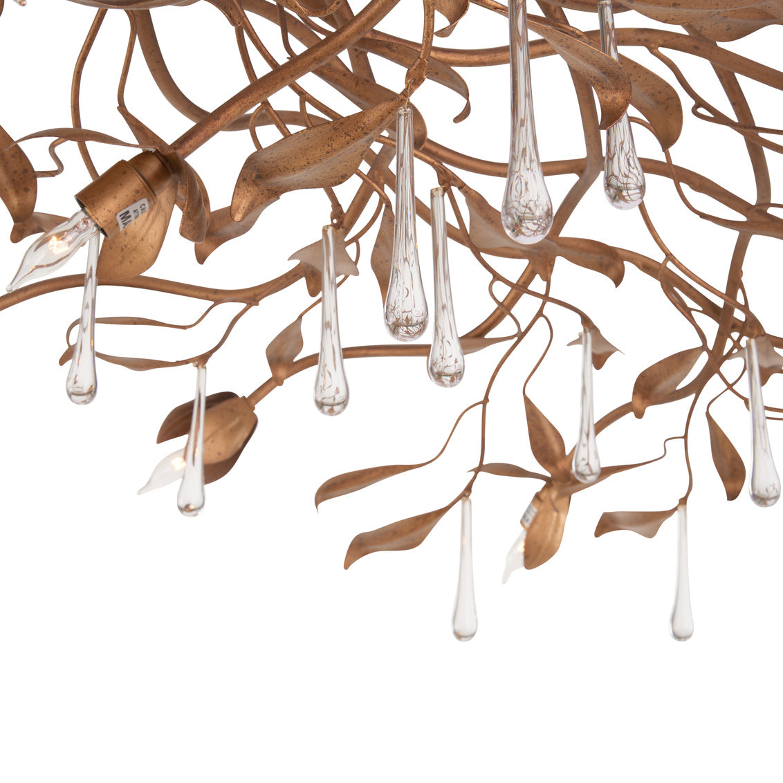 Bay Laurel Leaf Crystal Chandelier in 12 / Metal - Chelsea House