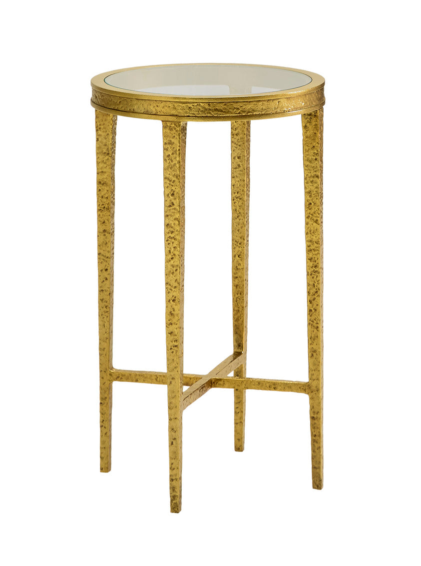 Modern History Texture Round Spot Table-Ant. Brass MH1203F03