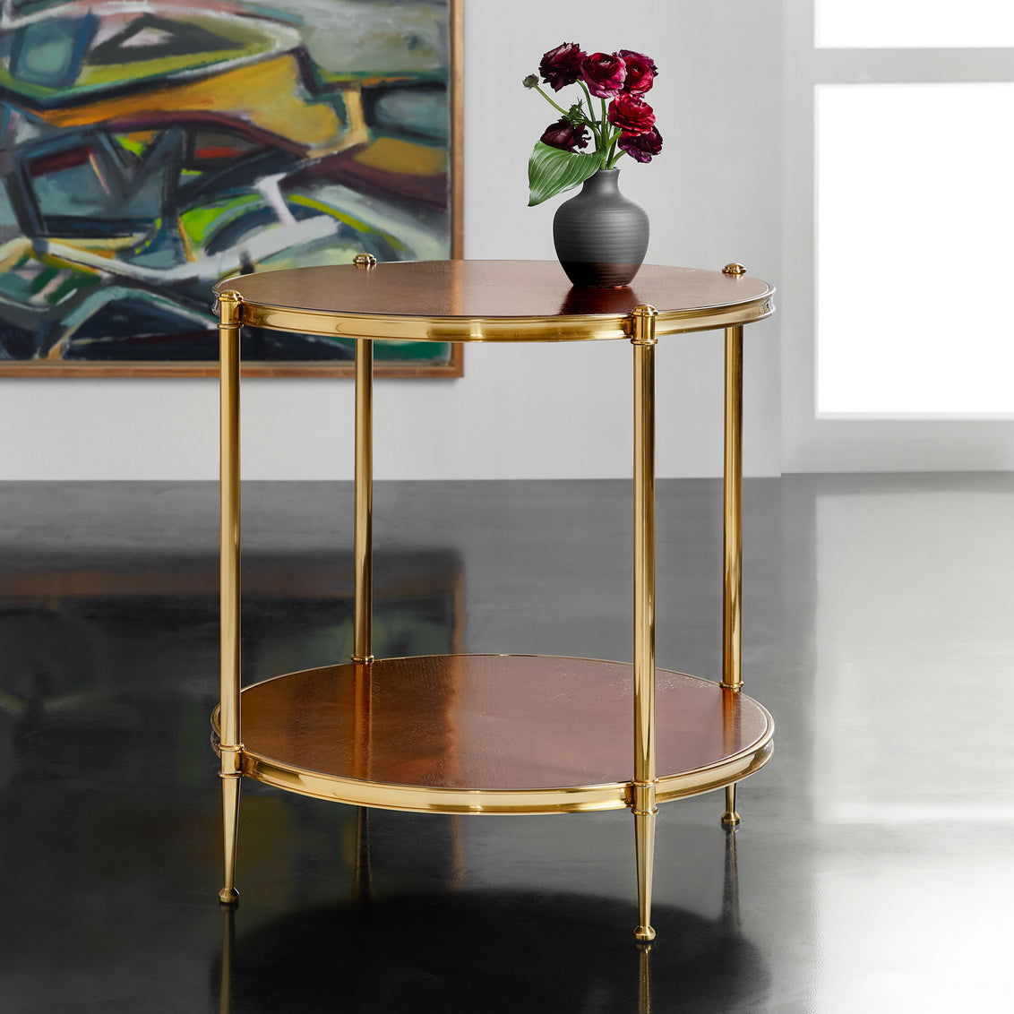 Modern History Kristin Two Tier Round End Table MH1116F01