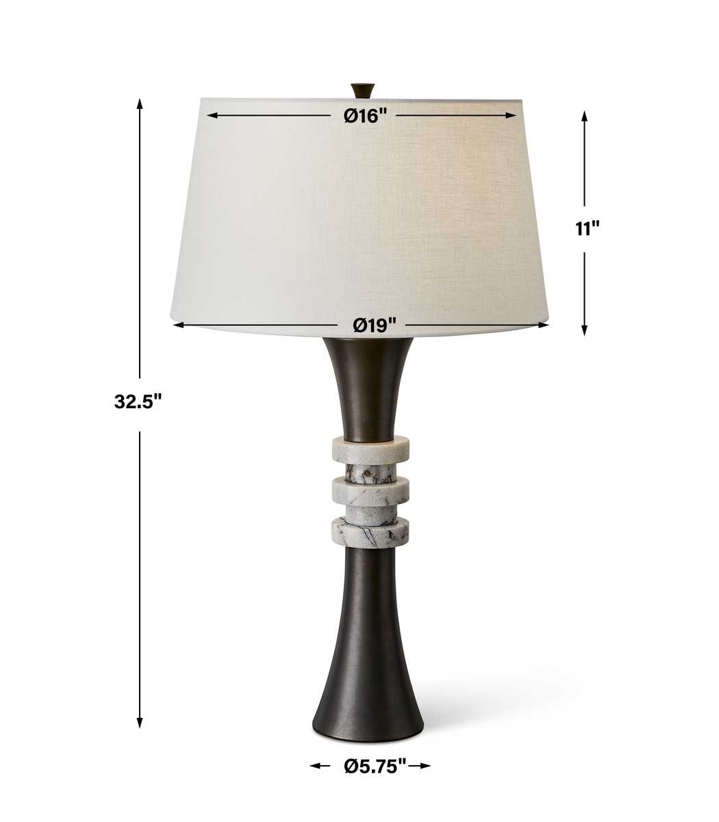 Banded Table Lamp - Onyx