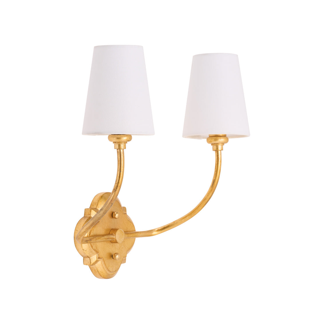 Quatrefoil Double Sconce- Gold Leaf