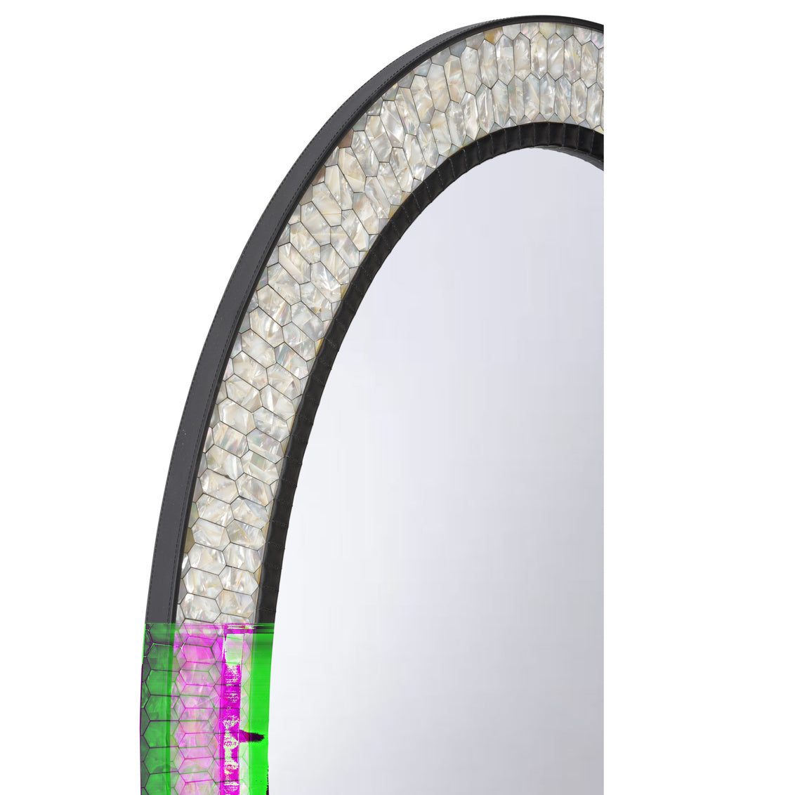 Mother of Pearl Mirror in 42 / Leather - Chelsea House