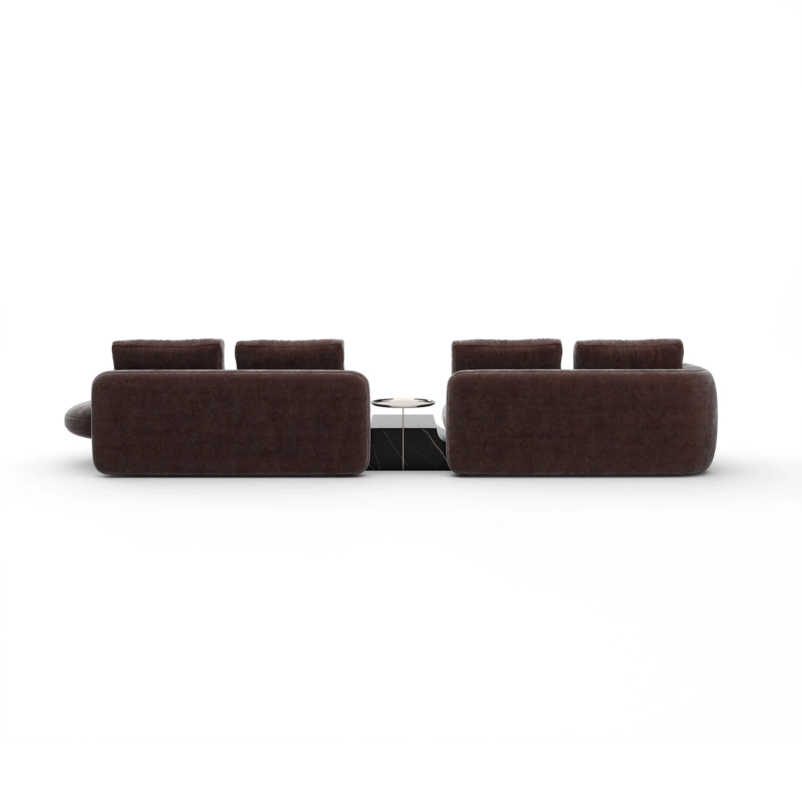 Overlap Right Bumper Sectional Dk Taupe