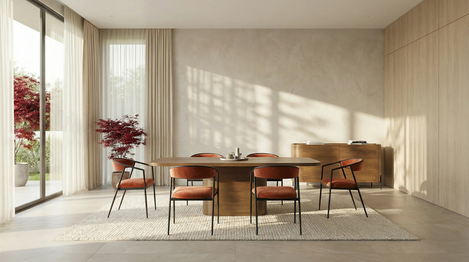 Atom Dining Table - Chocolate Nougat