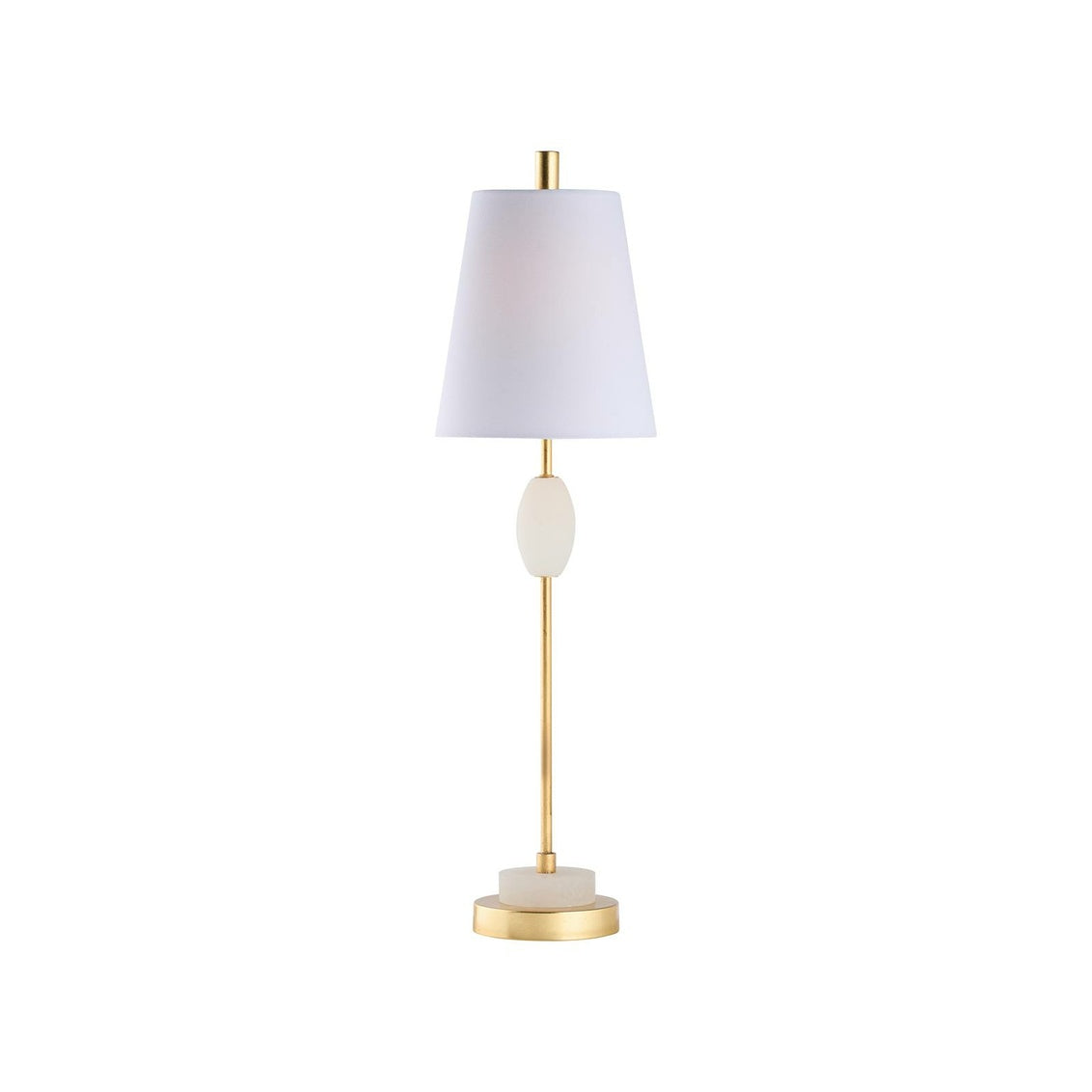 Glenda Table Lamp in Natural White/Gold Leaf / Alabaster - Chelsea House