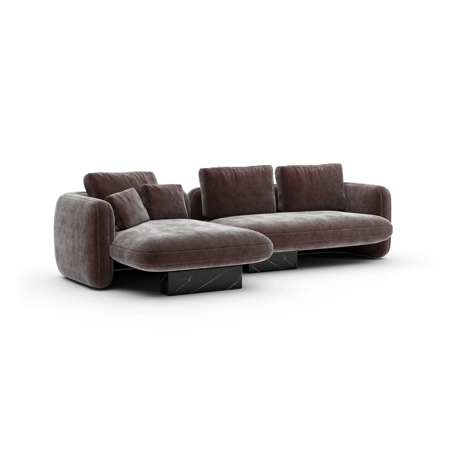 Overlap Left Chaise Sec Small Dk Taupe