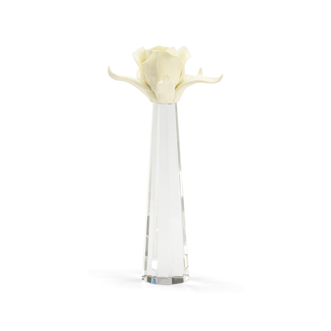 Large Rose On Stand - Cream