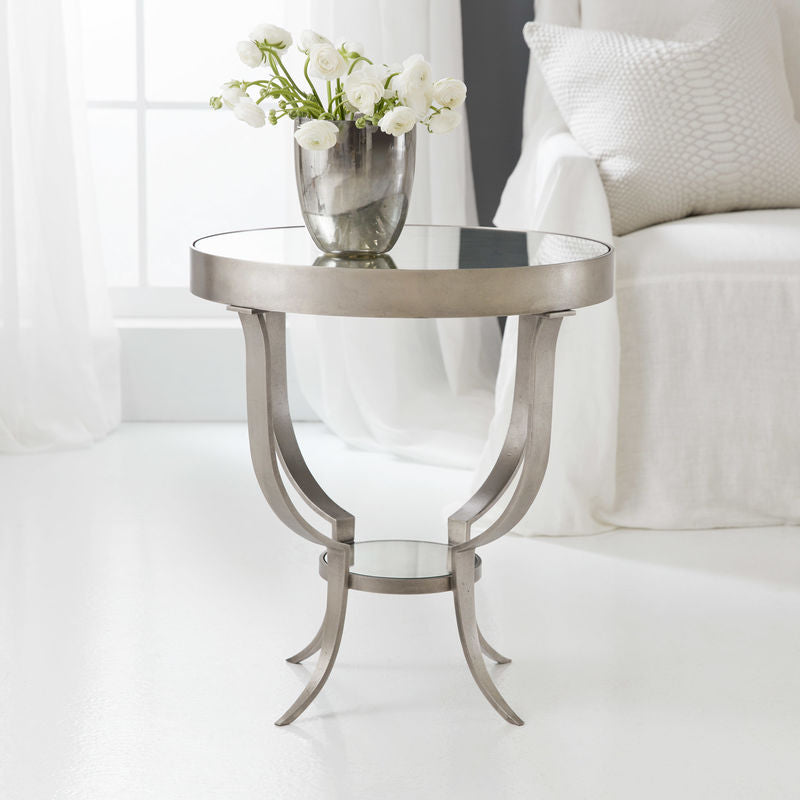 Small Gueridon Table-Antique Aluminum