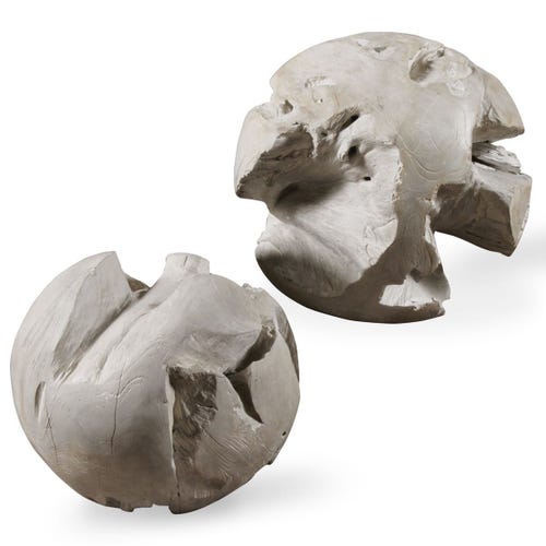 Ermanno Teak Indoor-Outdoor Balls, S/2