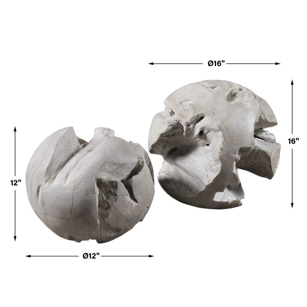 Ermanno Teak Indoor-Outdoor Balls, S/2