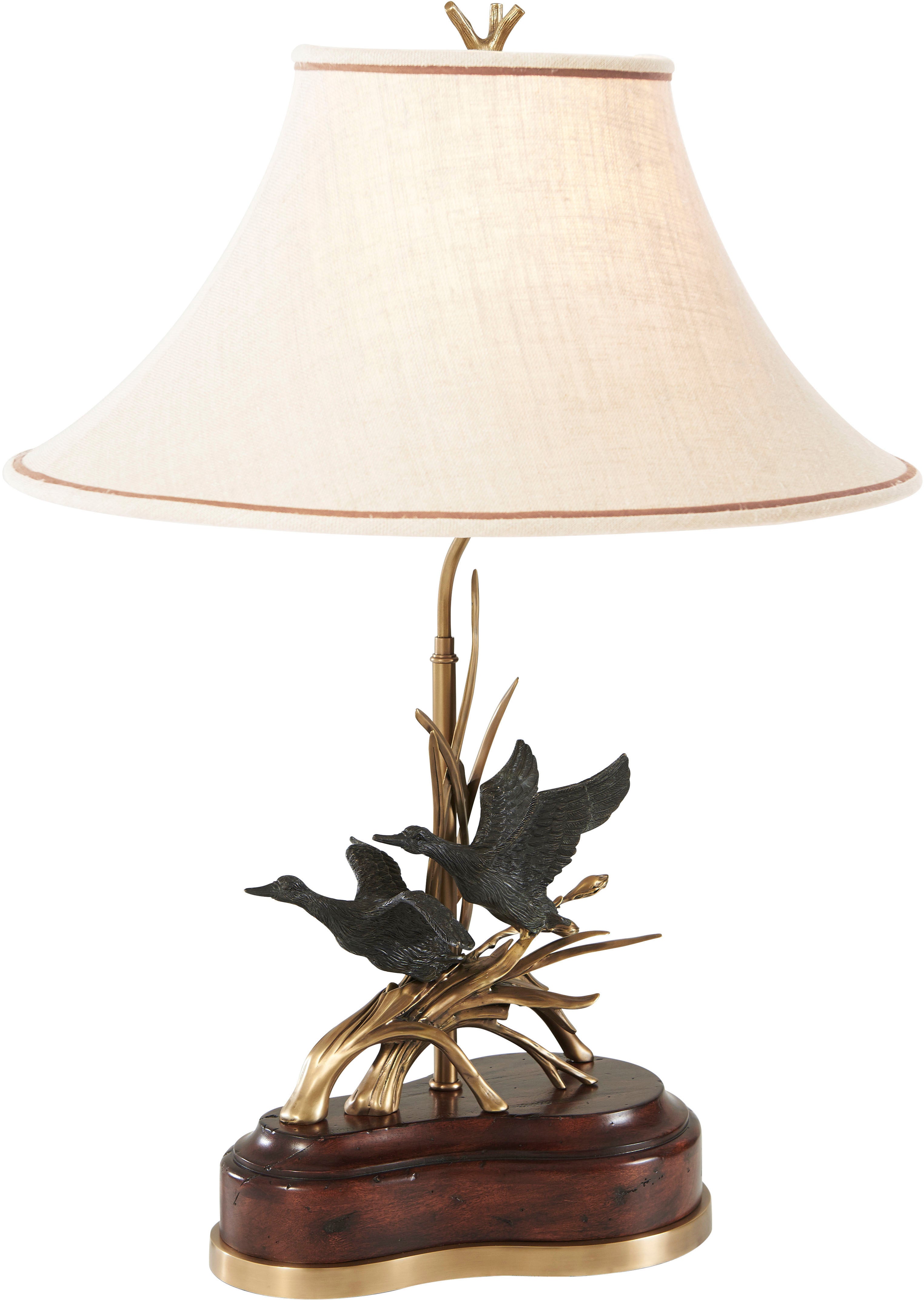 Soaring Table Lamp in Brass, Mahogany - Theodore Alexander