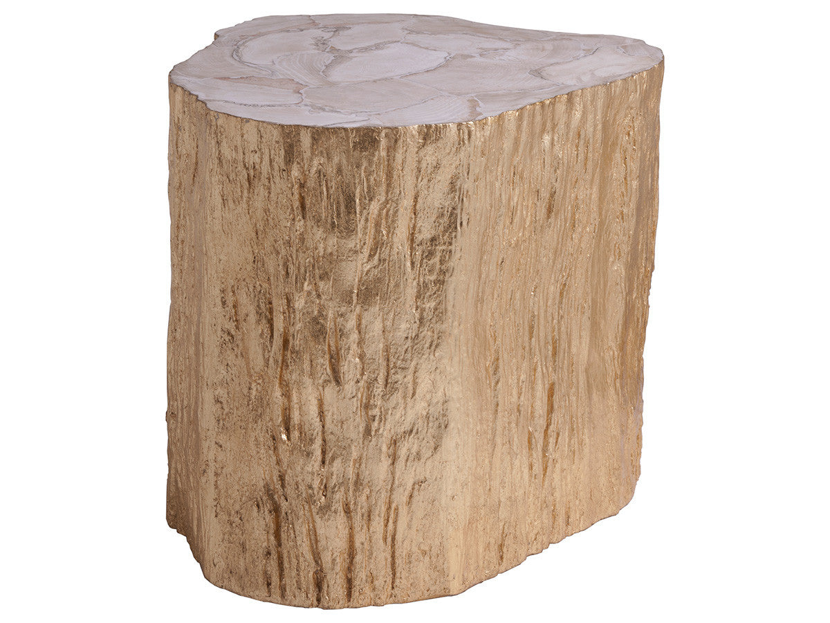 Trunk Segment Side Table - Gold Leaf