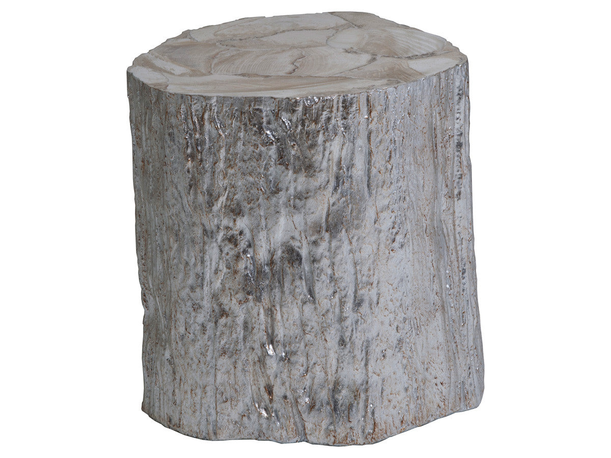 Trunk Segment Spot Table - Silver Leaf