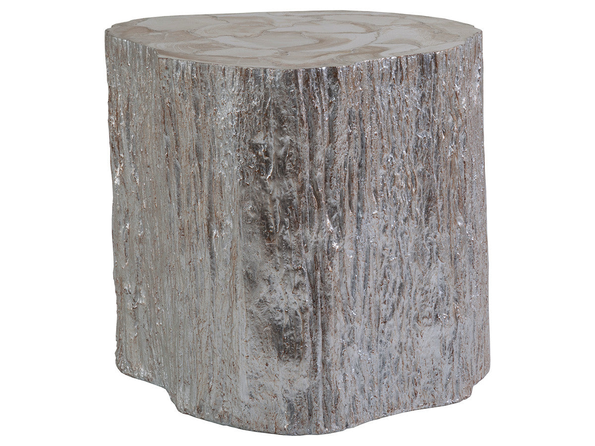 Trunk Segment Side Table - Silver Leaf
