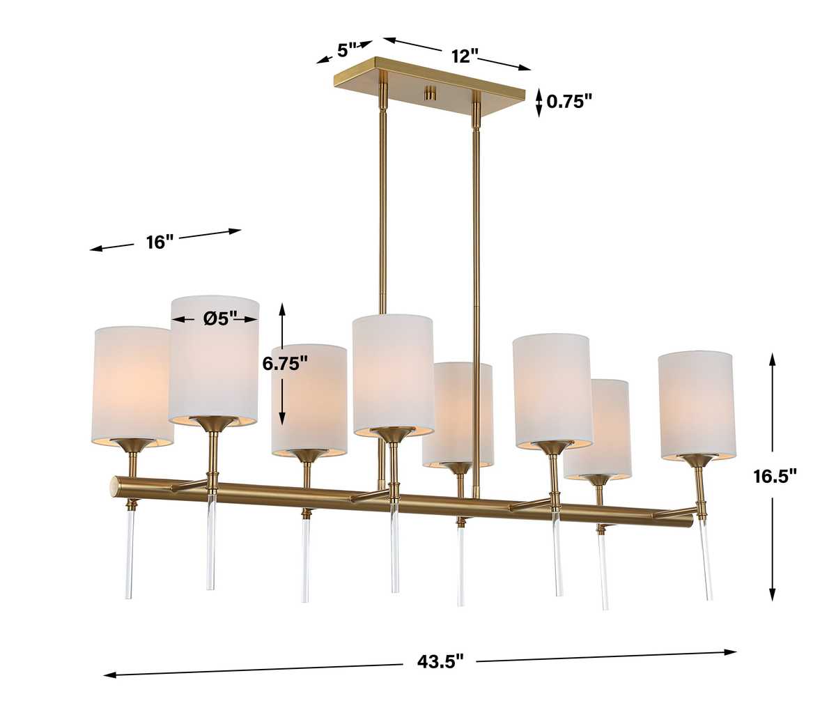 Awyr, 8 Lt Chandelier