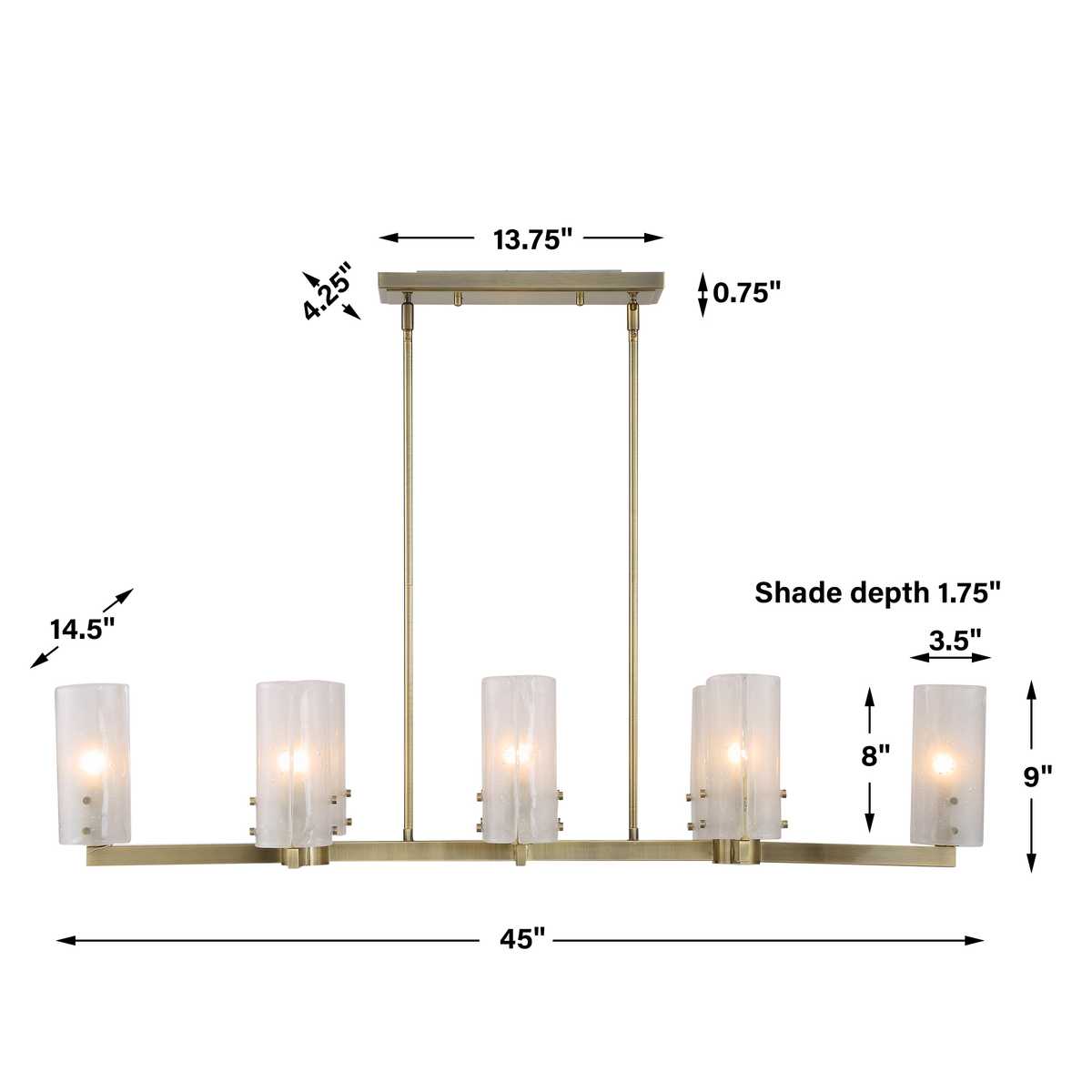 Mistie, 8 Lt Linear Chandelier