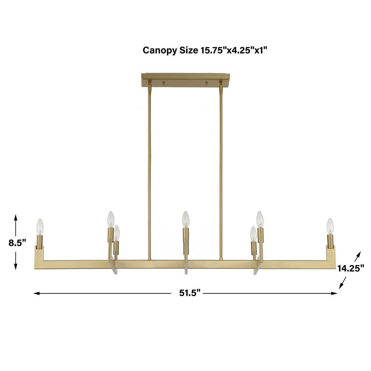 Cordoba, 8 Lt Linear Chandelier