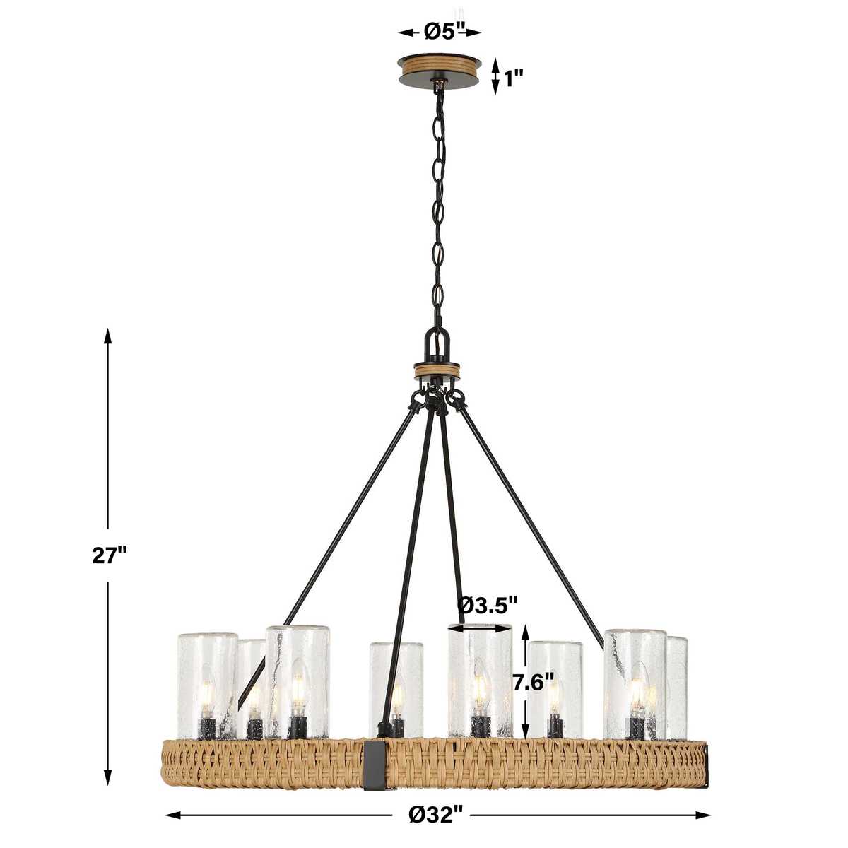 Palm Royal, 8 Lt Indoor-Outdoor Chandelier