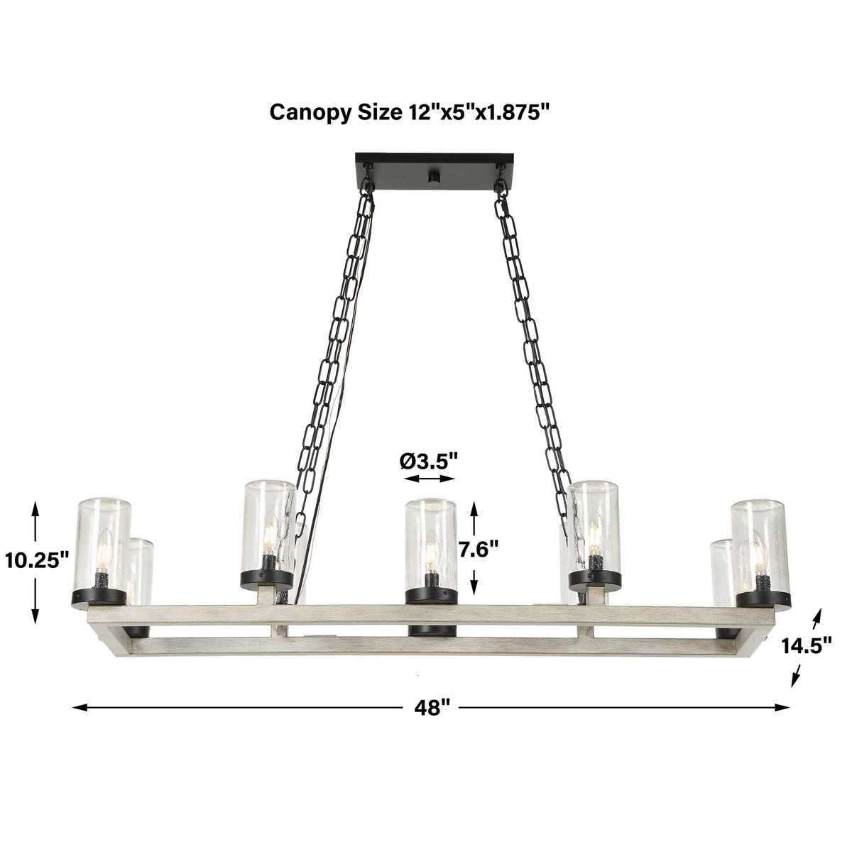 Edgecomb, 10 Lt Indoor-Outdoor Chandelier