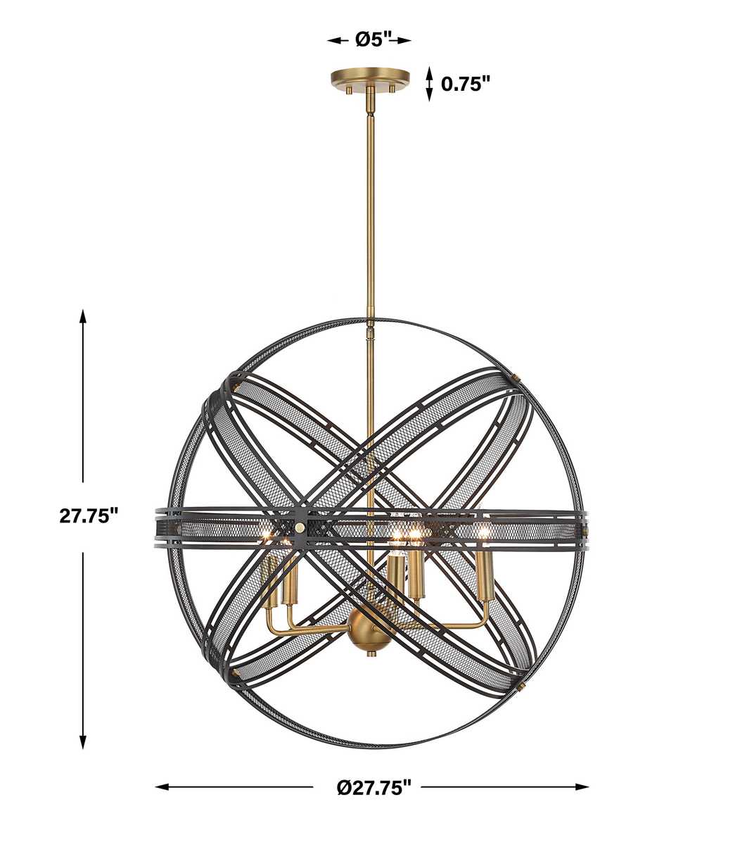 Spherical, 5 Lt Pendant