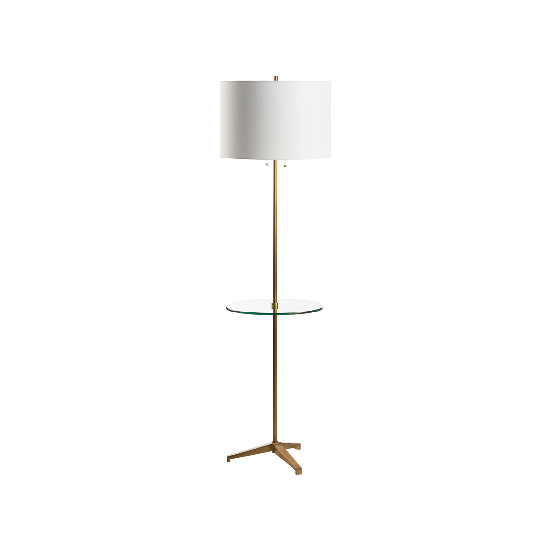 Blythwood Floor Lamp w/ Glass Table - Aged Brass in 63 / Metal - Chelsea House