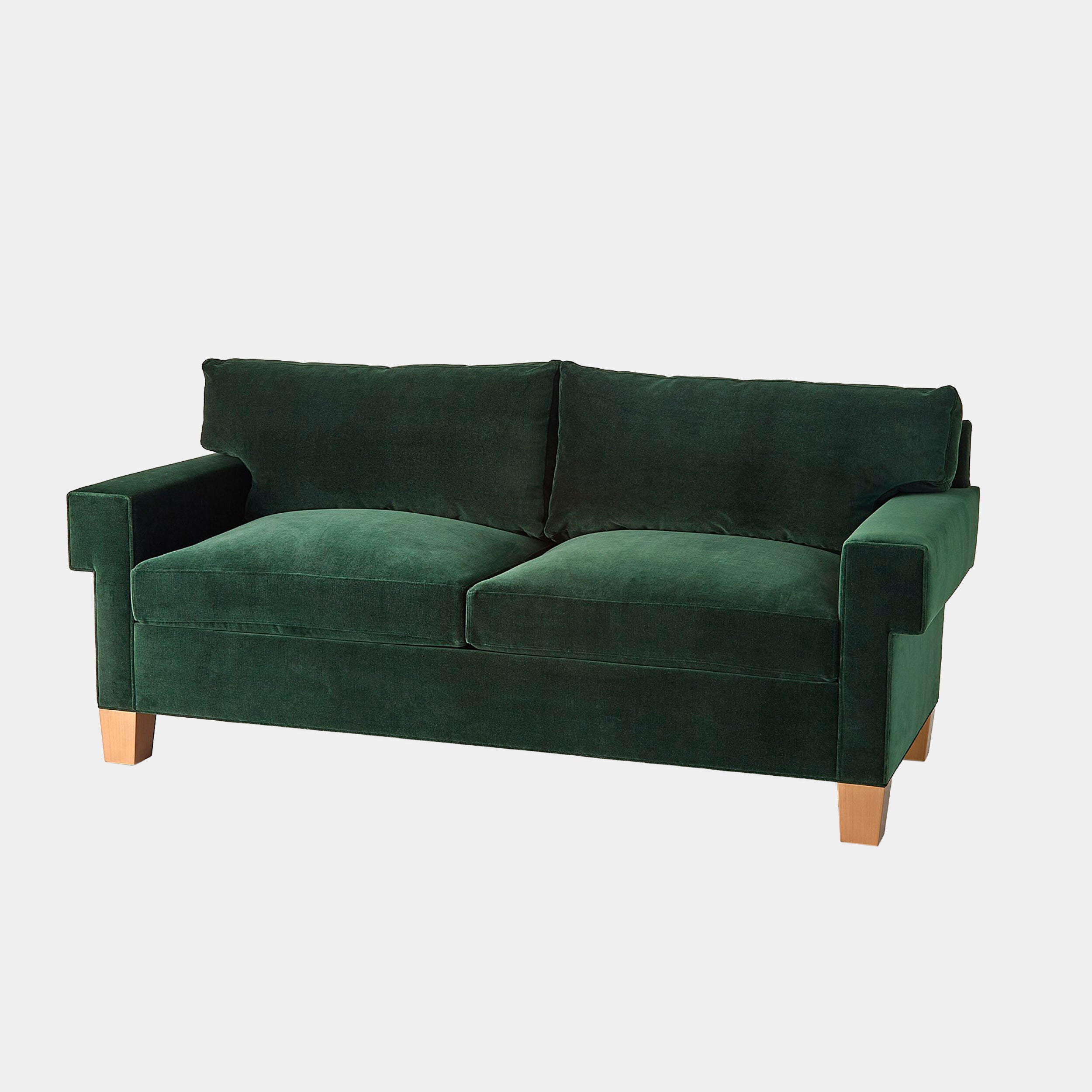 Zosia Sqaure Arm Sofa-Green Velvet