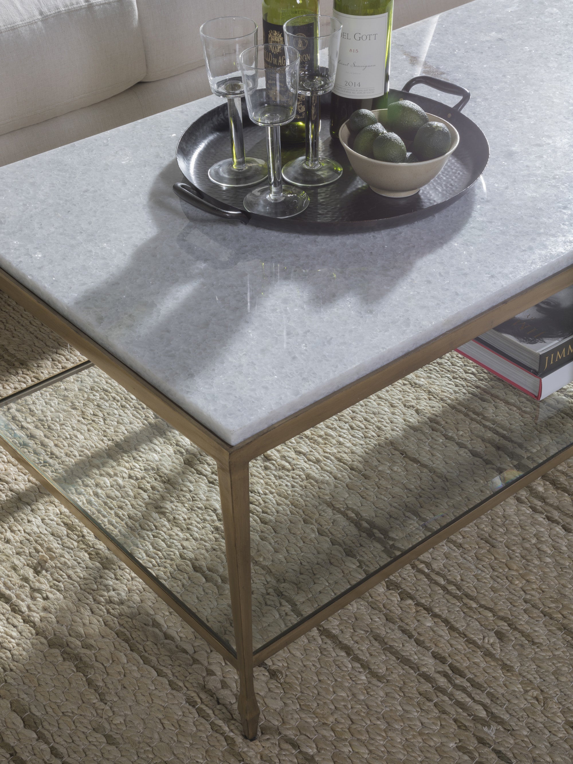 Sashay Gold Rectangular Cocktail Table