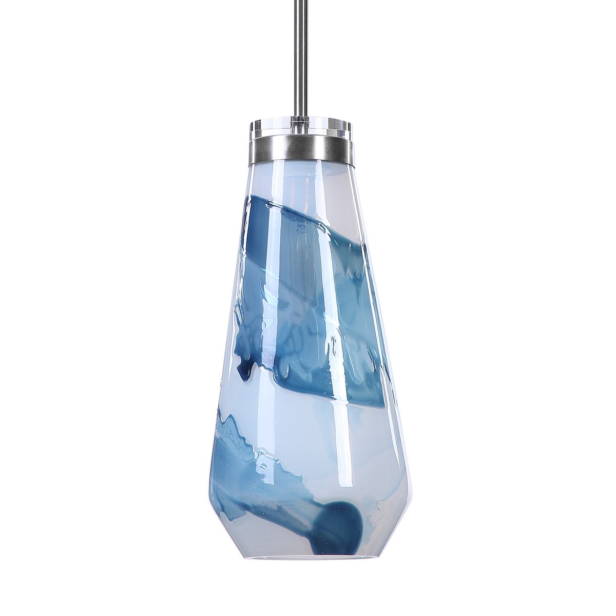 Windswept Blue & White, 1 Lt  Mini Pendant