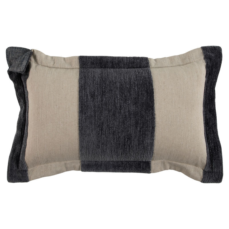 Wide Stripe Chenille Slate Feather 14x24