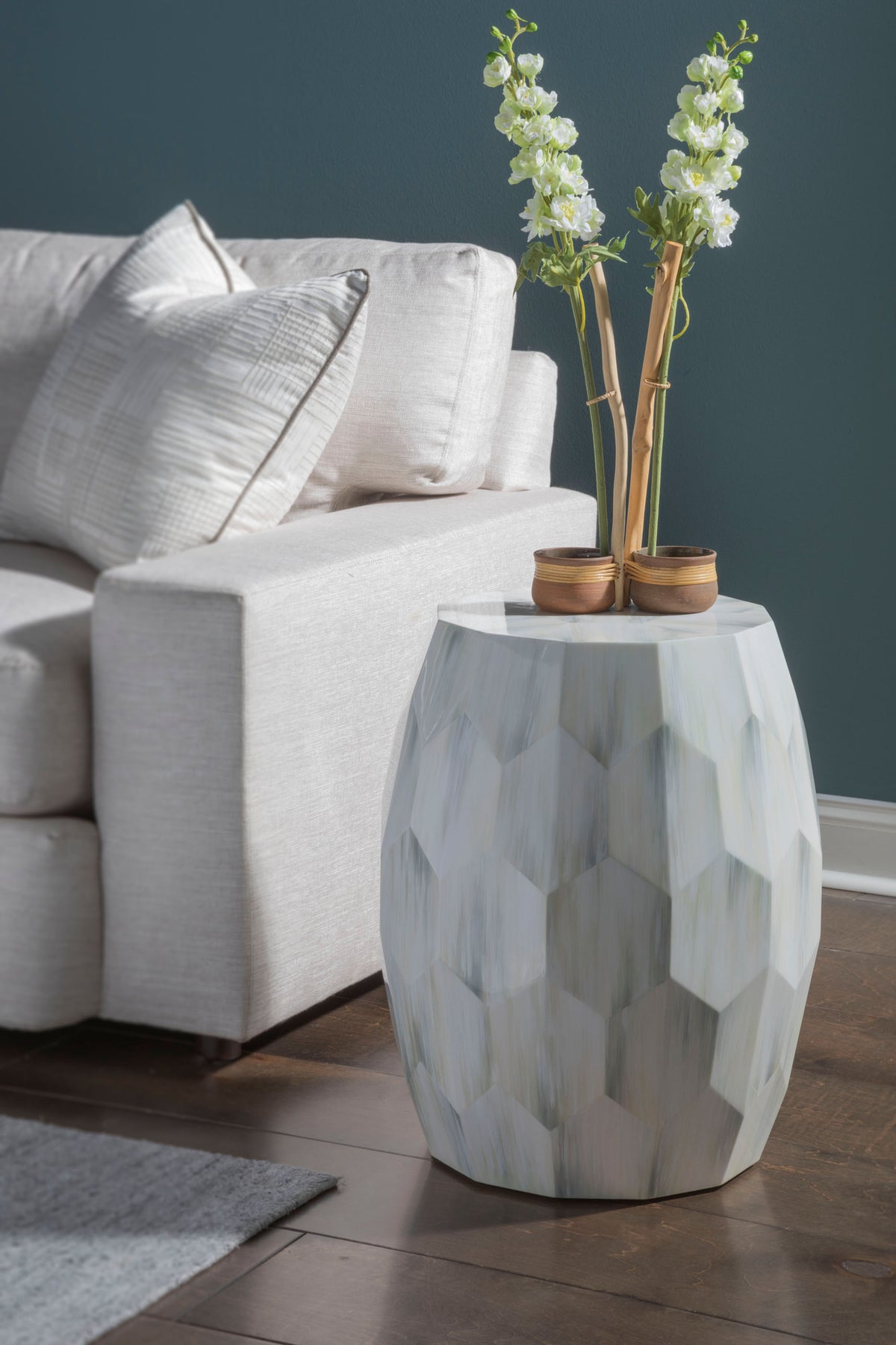 Bello Faceted Drum Table