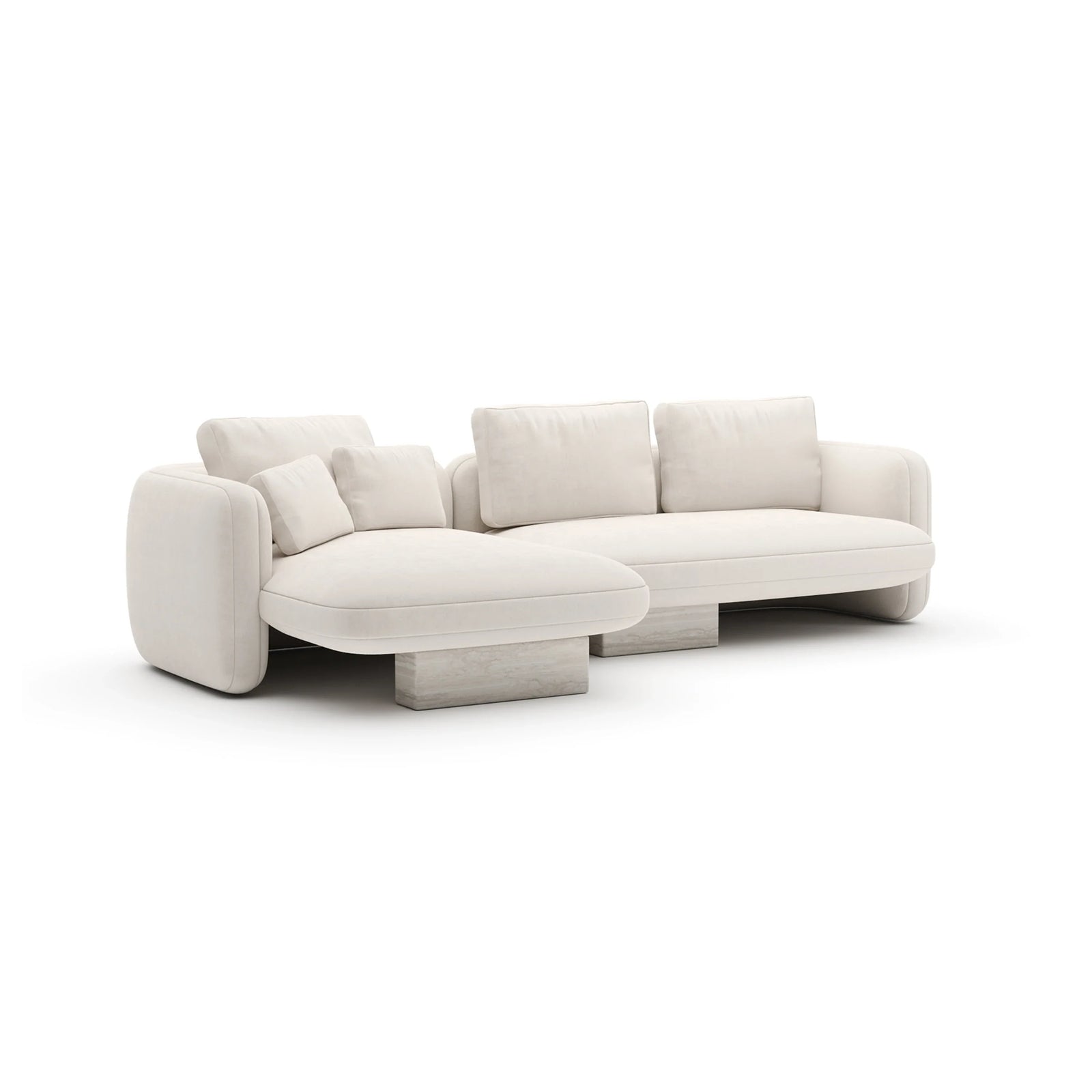 Overlap Left Chaise Sec Small Ecru
