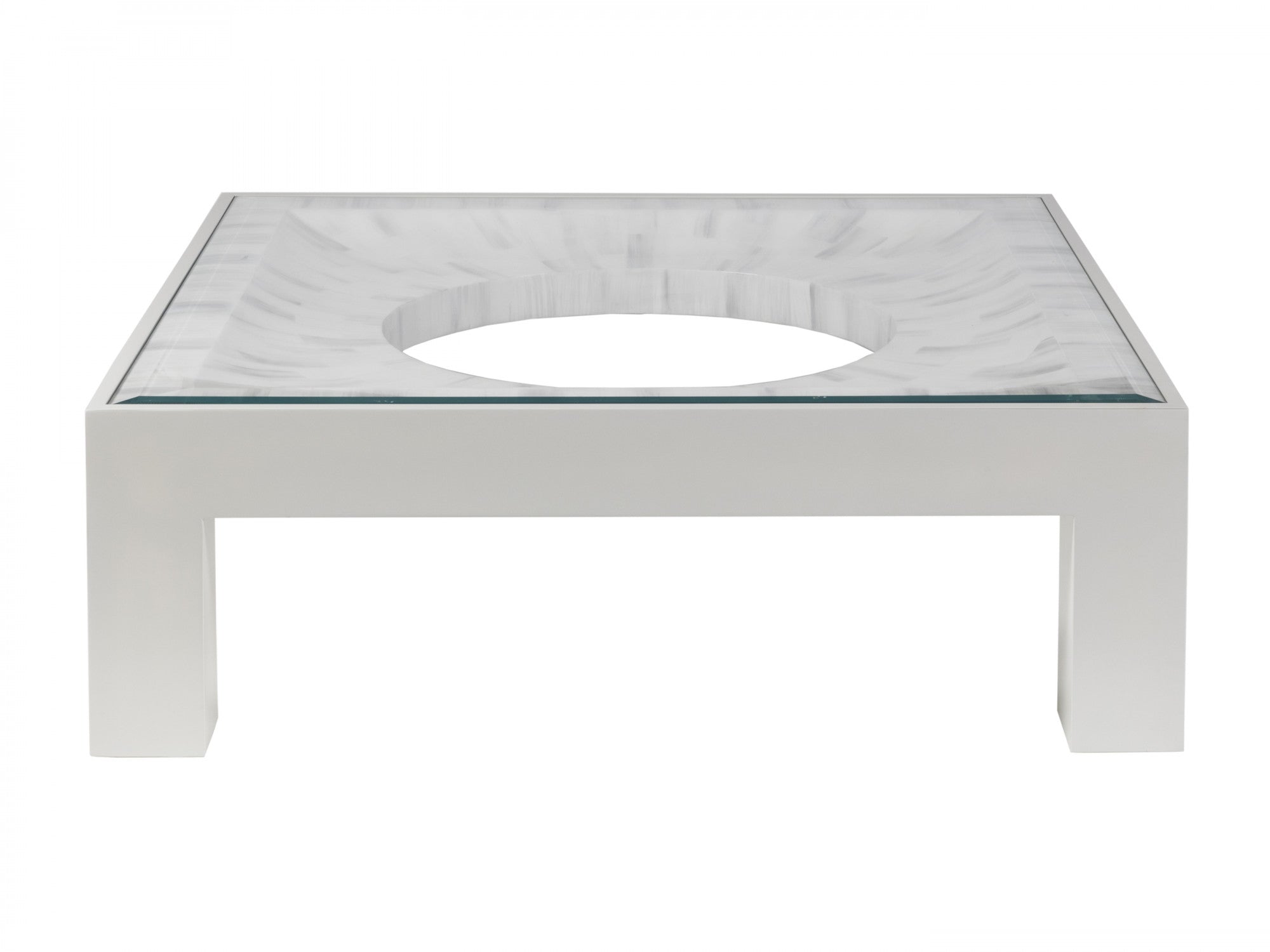 Elation White Square Cocktail Table