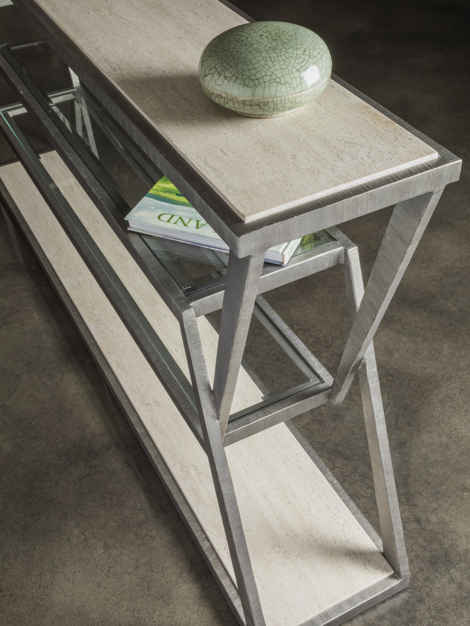Adamo Silver Gray Console