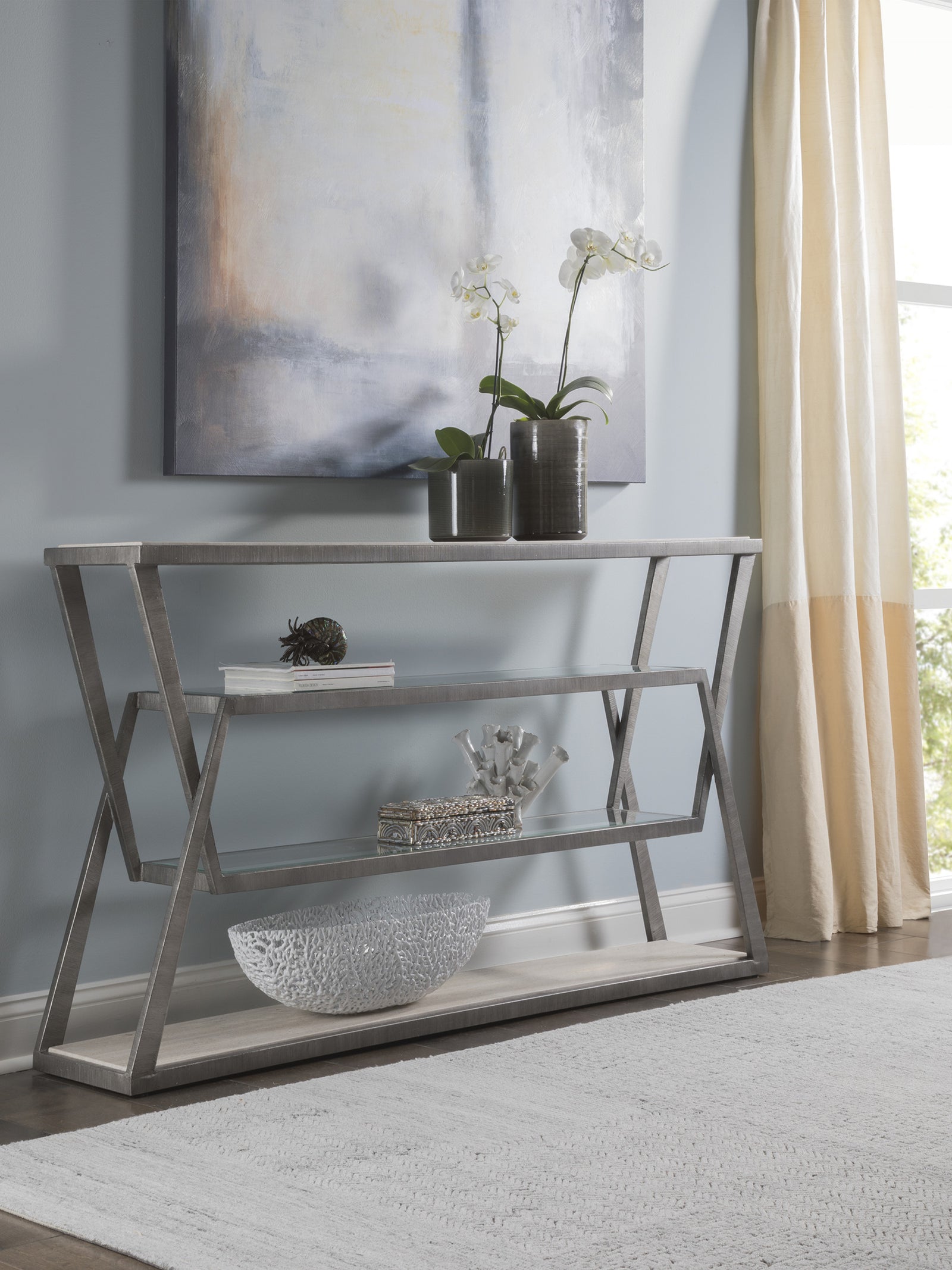 Adamo Silver Gray Console