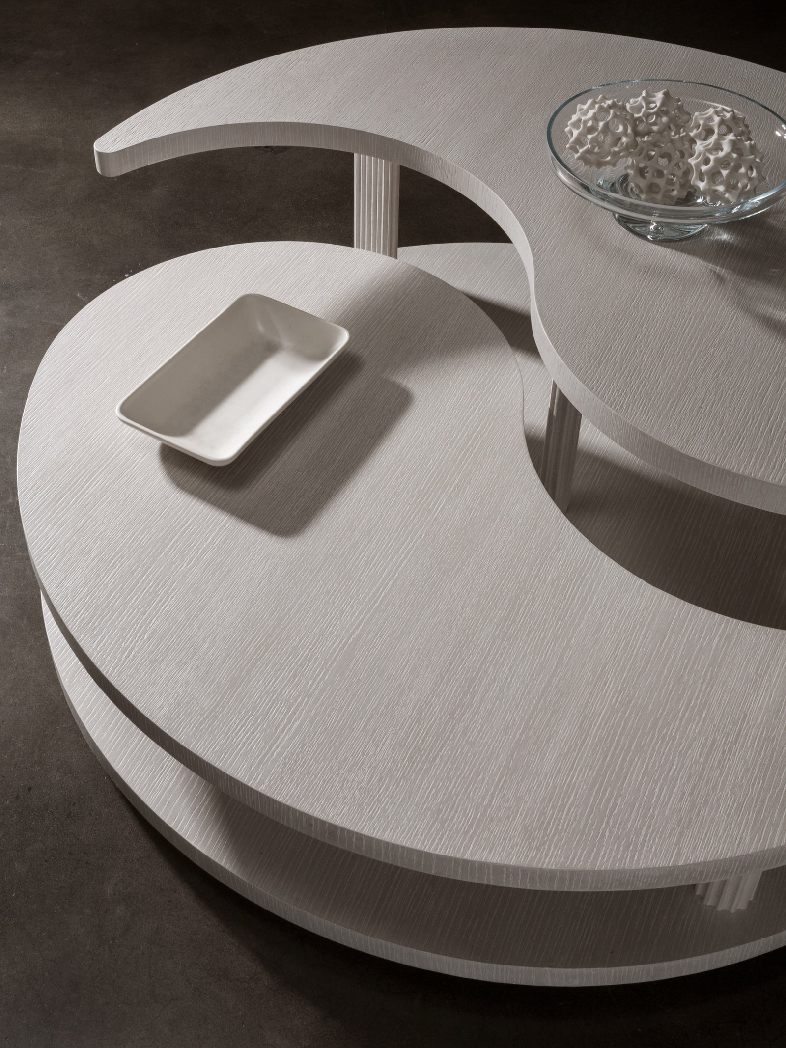 Misty Gray Yin Yang  Cocktail Table