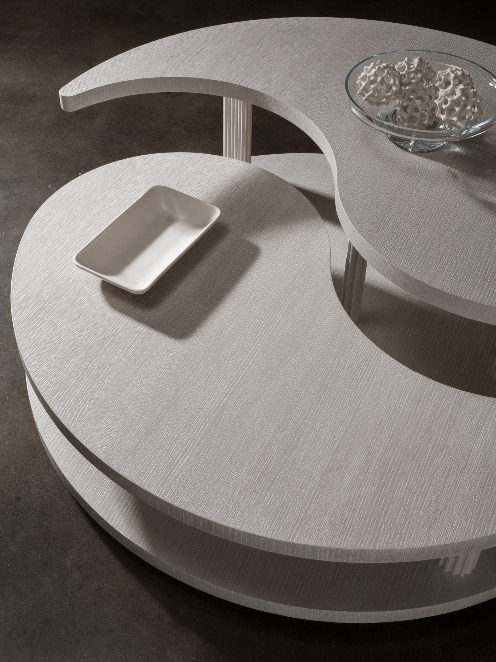 Misty Gray Yin Yang  Cocktail Table