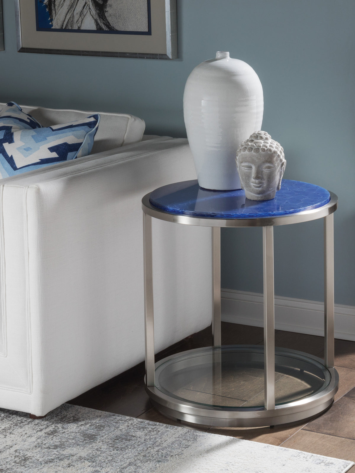 Ultramarine Round End Table