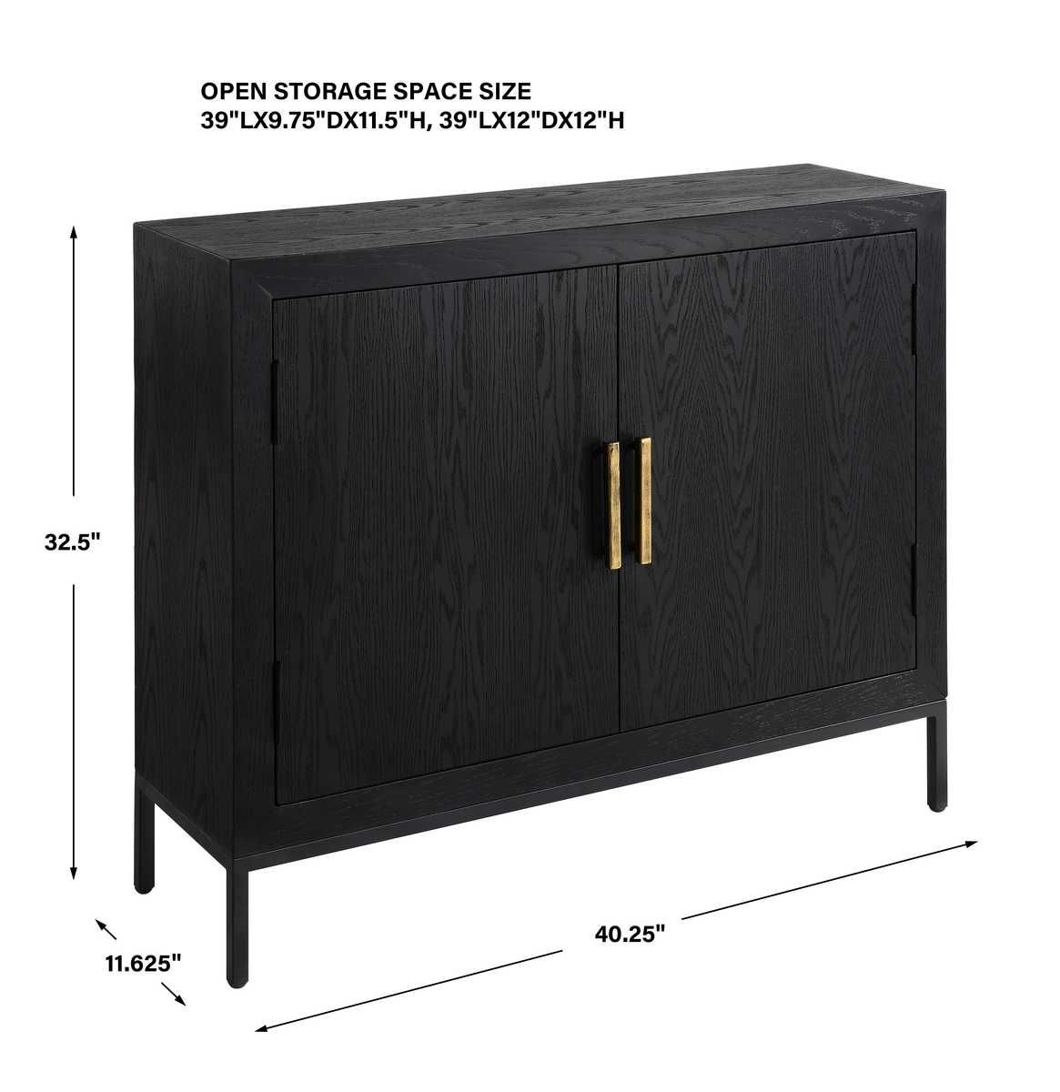 Front Range 2 Door Cabinet, Black – Furniture by Uttermost | Sutter & Vale