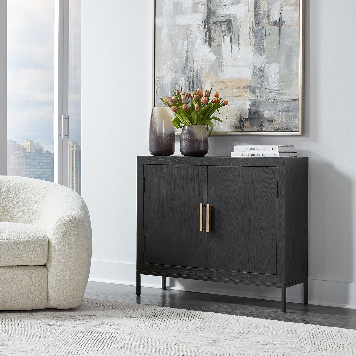 Front Range 2 Door Cabinet, Black – Furniture by Uttermost | Sutter & Vale