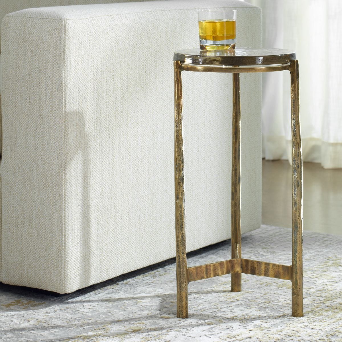 Eternity Outdoor Accent Table, Brass – Furniture by Uttermost | Sutter & Vale