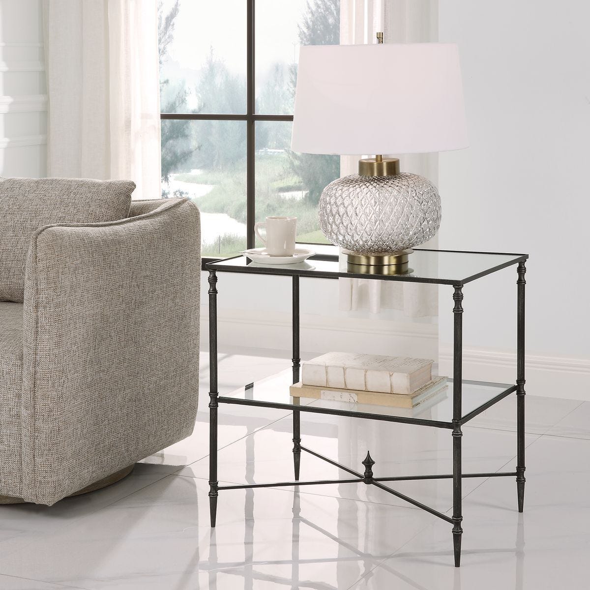 Henzler Lamp Table, Steel – Furniture by Uttermost | Sutter & Vale