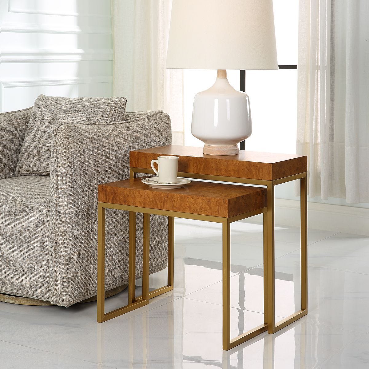 Burl-esque Nesting Tables, S/2 – Furniture by Uttermost | Sutter & Vale