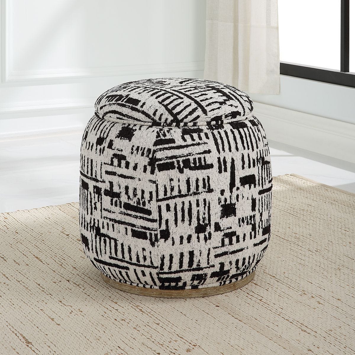 Dialogue Ottoman, Black – Furniture by Uttermost | Sutter & Vale