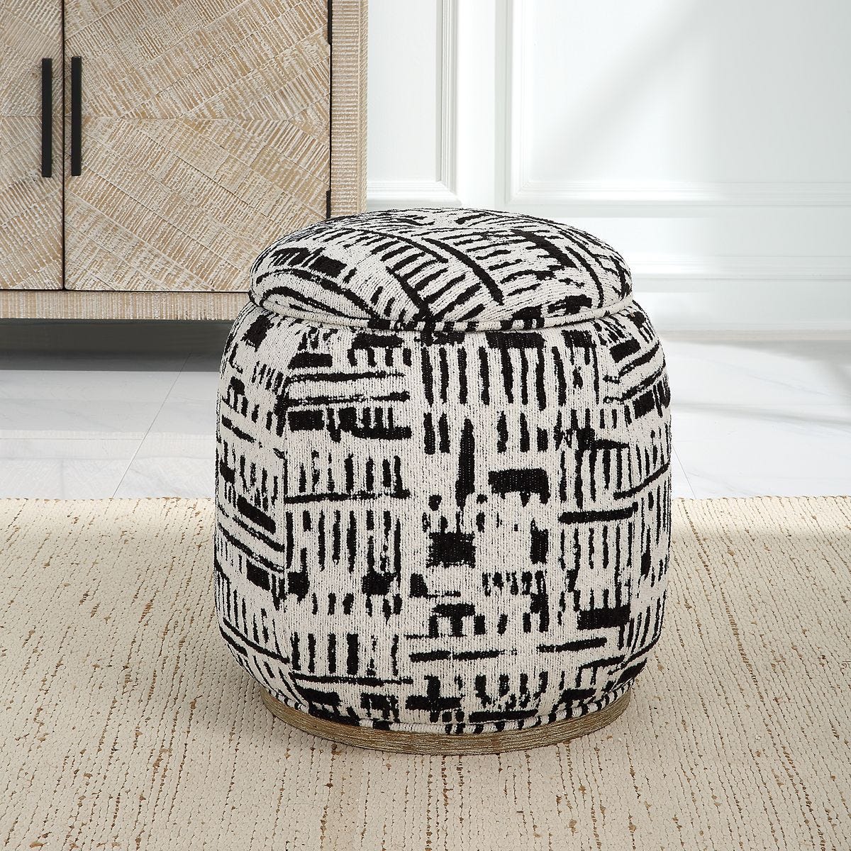 Dialogue Ottoman, Black – Furniture by Uttermost | Sutter & Vale