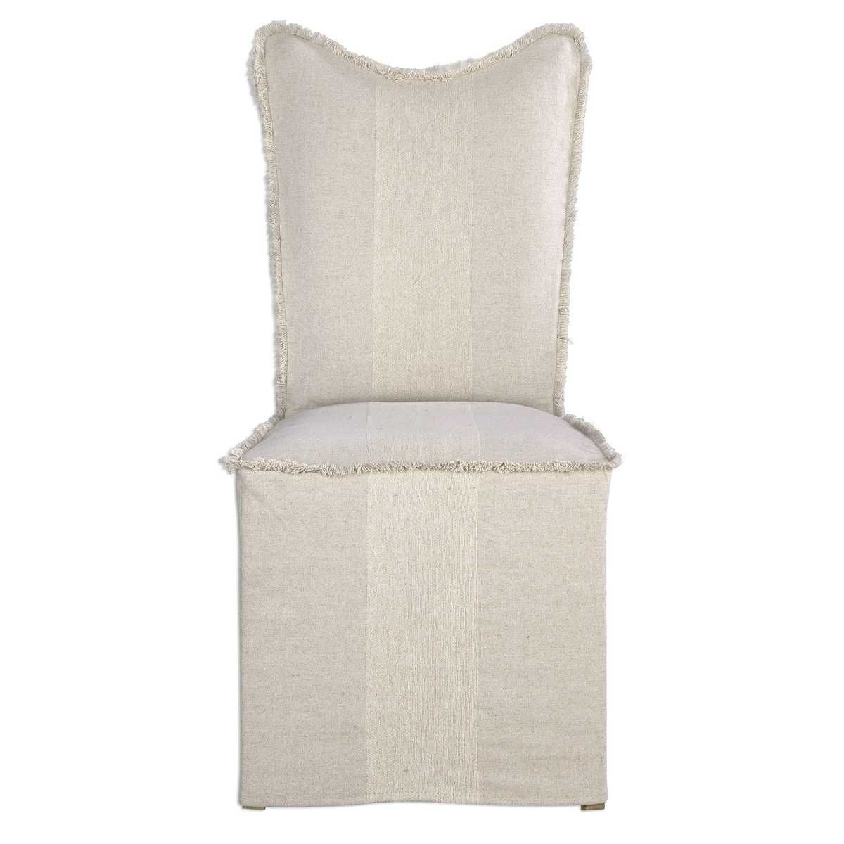 Lenore Armless Chair, Flax, 2 Per Box, Priced Each – Furniture by Uttermost | Sutter & Vale