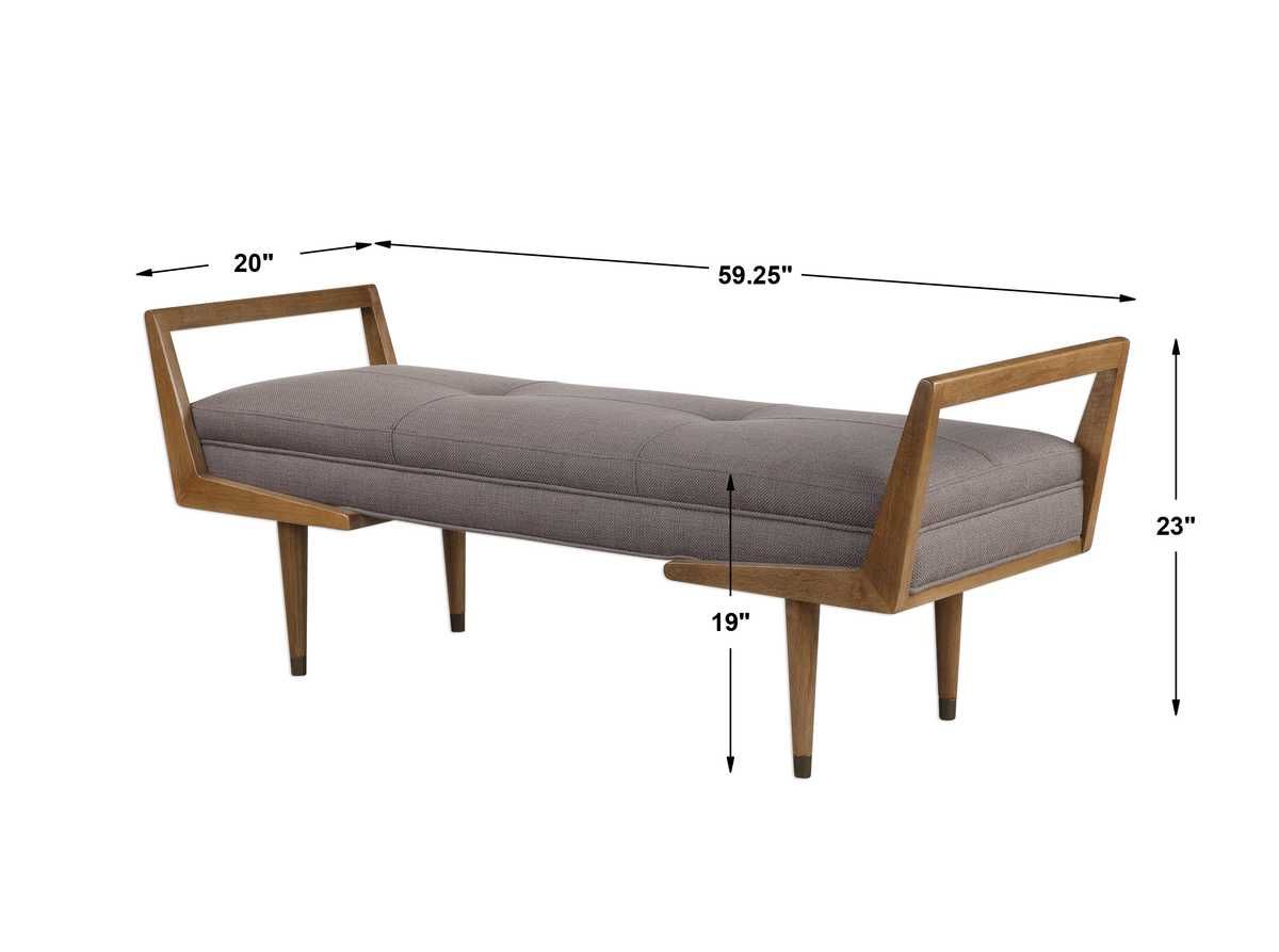 Waylon Bench, Taupe Gray – Furniture by Uttermost | Sutter & Vale