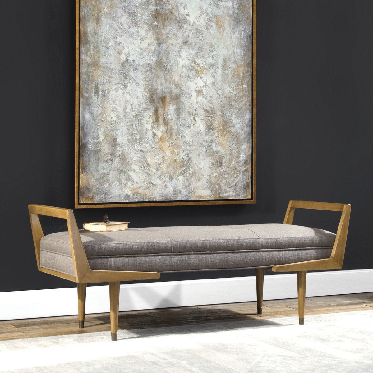 Waylon Bench, Taupe Gray – Furniture by Uttermost | Sutter & Vale