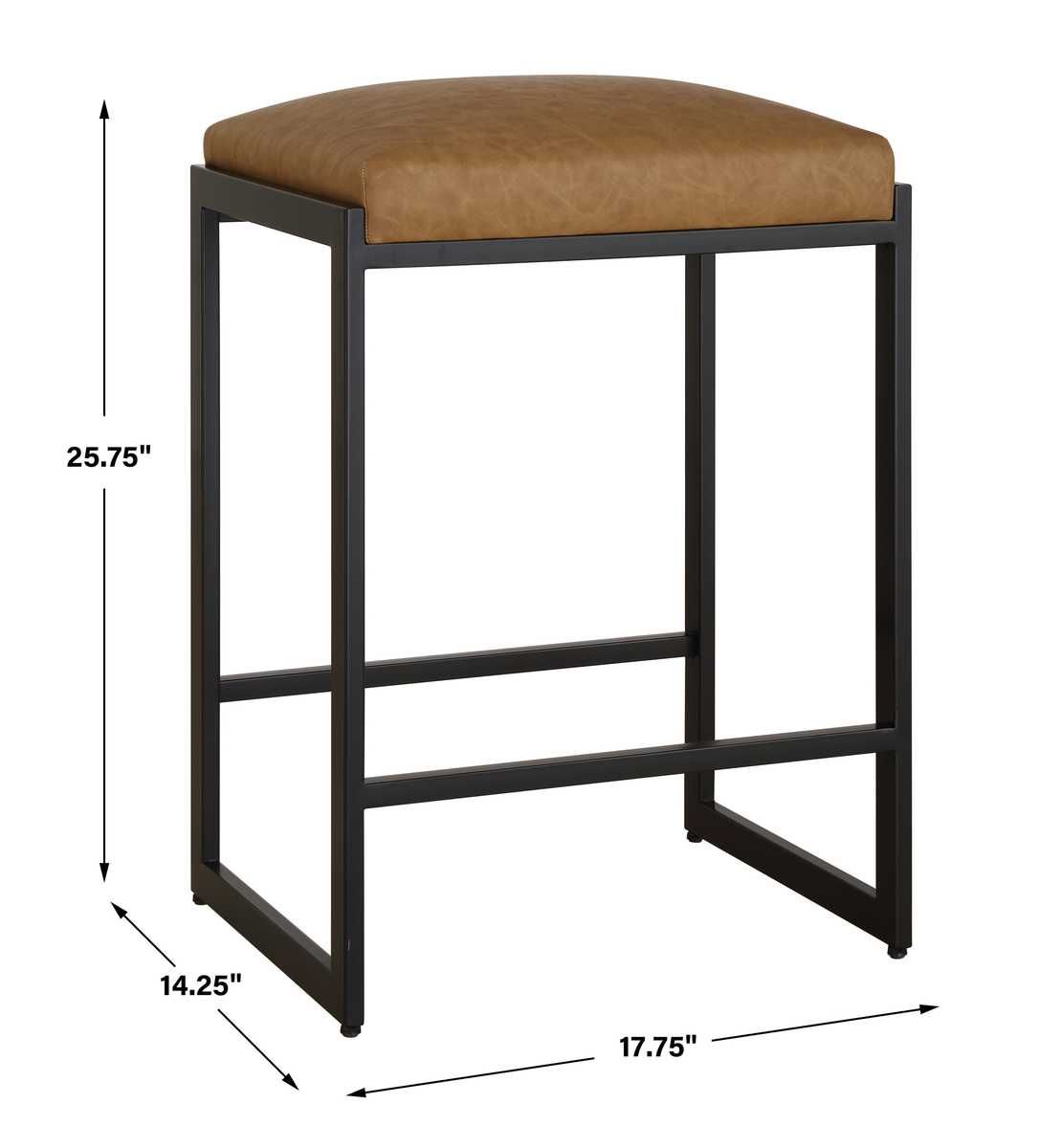 Atticus Counter Stool, Black – Furniture by Uttermost | Sutter & Vale